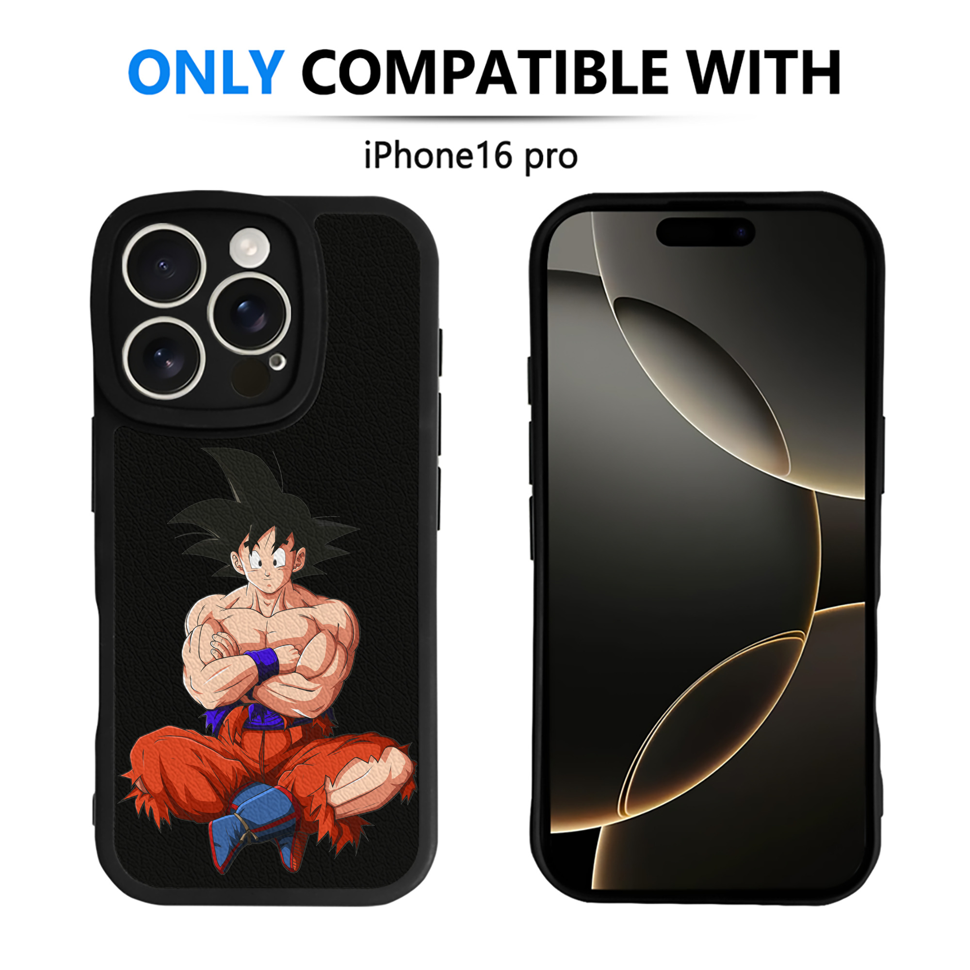 （画像用） ドラゴンボール 孫悟空（そん ごくう）Son Goku カカロット DRAGON BALL Kakarotto 【iPhone 16シリーズ対応】シリコンスマホケース（レザー調） 材質：シリコン